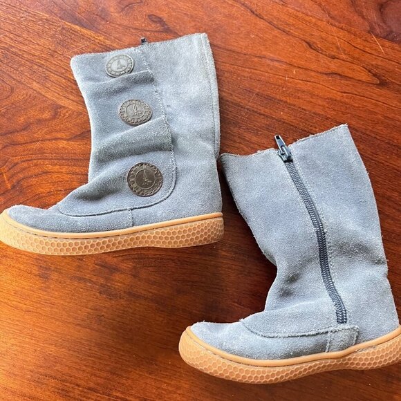 Livie & Luca Grey Suede Childrens Boots With‎ Rubber Soles Size 7 - Picture 1 of 7